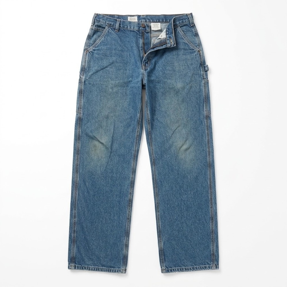 Carhartt B13-DPS Mens 36x32 Loose Original Fit Dungaree Jeans Distressed Faded